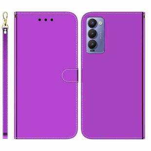 For Tecno Camon 18 / 18P Imitated Mirror Surface Horizontal Flip Leather Phone Case(Purple)