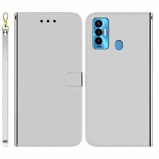 For Tecno Camon 18i Imitated Mirror Surface Horizontal Flip Leather Phone Case(Silver)