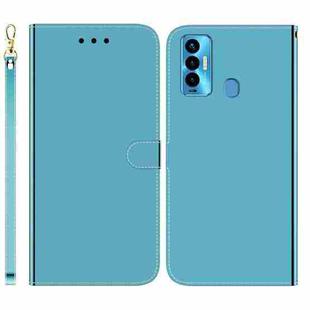 For Tecno Camon 18i Imitated Mirror Surface Horizontal Flip Leather Phone Case(Blue)