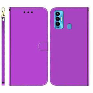 For Tecno Camon 18i Imitated Mirror Surface Horizontal Flip Leather Phone Case(Purple)