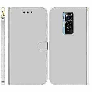 For Tecno Phantom X Imitated Mirror Surface Horizontal Flip Leather Phone Case(Silver)