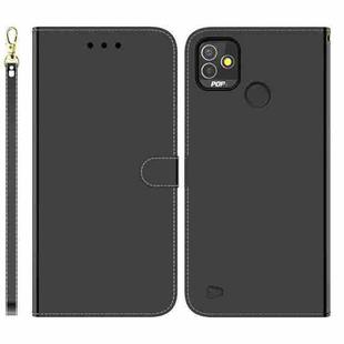 For Tecno Pop 5P Imitated Mirror Surface Horizontal Flip Leather Phone Case(Black)