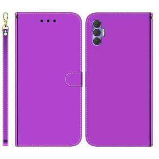For Tecno Spark 8P Imitated Mirror Surface Horizontal Flip Leather Phone Case(Purple)