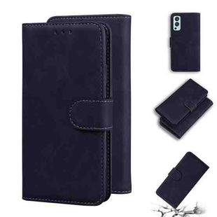 For OnePlus Nord 2 5G Skin Feel Pure Color Flip Leather Phone Case(Black)