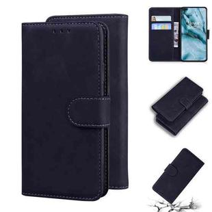 For OnePlus Nord Skin Feel Pure Color Flip Leather Phone Case(Black)