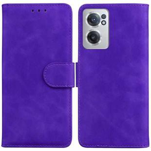 For OnePlus Nord CE 2 5G Skin Feel Pure Color Flip Leather Phone Case(Purple)