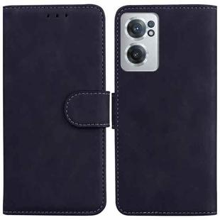 For OnePlus Nord CE 2 5G Skin Feel Pure Color Flip Leather Phone Case(Black)