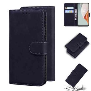 For OnePlus Nord N100 Skin Feel Pure Color Flip Leather Phone Case(Black)