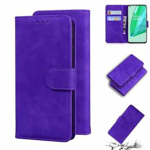 For OnePlus 9 Pro Skin Feel Pure Color Flip Leather Phone Case(Purple)
