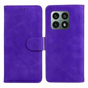 For OnePlus 10 Pro 5G Skin Feel Pure Color Flip Leather Phone Case(Purple)