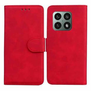 For OnePlus 10 Pro 5G Skin Feel Pure Color Flip Leather Phone Case(Red)