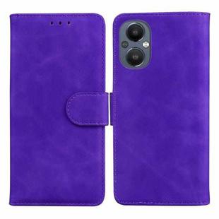 For OnePlus Nord N20 5G Skin Feel Pure Color Flip Leather Phone Case(Purple)