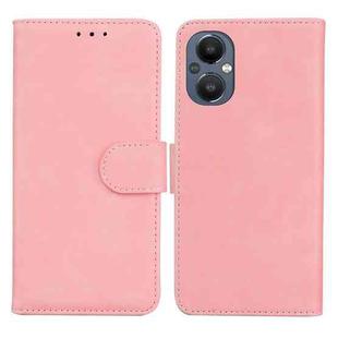 For OnePlus Nord N20 5G Skin Feel Pure Color Flip Leather Phone Case(Pink)