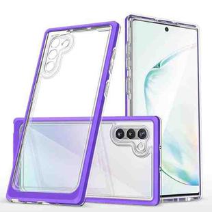 For Samsung Galaxy Note10 Clear Acrylic+PC+TPU Shockproof Phone Case(Purple)