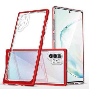 For Samsung Galaxy Note10+ Clear Acrylic+PC+TPU Shockproof Phone Case(Red)