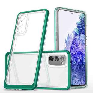 For Samsung Galaxy S20 FE Clear Acrylic+PC+TPU Shockproof Phone Case(Dark Green)