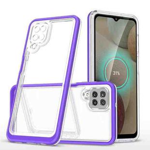 For Samsung Galaxy A12 5G Clear Acrylic+PC+TPU Shockproof Phone Case(Purple)