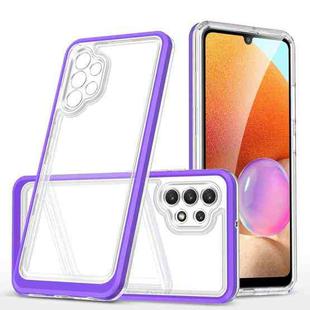 For Samsung Galaxy A32 4G Clear Acrylic+PC+TPU Shockproof Phone Case(Purple)