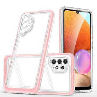 For Samsung Galaxy A32 4G Clear Acrylic+PC+TPU Shockproof Phone Case(Pink)