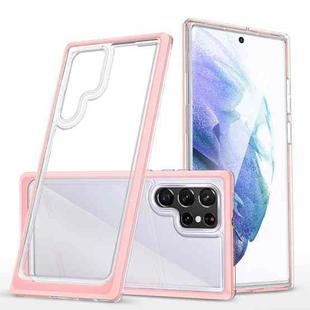 For Samsung Galaxy S22 5G Clear Acrylic+PC+TPU Shockproof Phone Case(Pink)