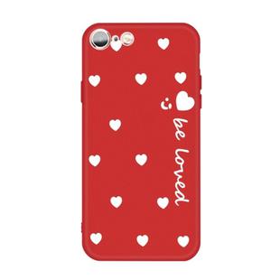 For iPhone 6s / 6 Smiling Face Multiple Love-hearts Pattern Colorful Frosted TPU Phone Protective Case(Red)