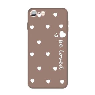 For iPhone 6s / 6 Smiling Face Multiple Love-hearts Pattern Colorful Frosted TPU Phone Protective Case(Khaki)