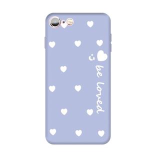 For iPhone 6s / 6 Smiling Face Multiple Love-hearts Pattern Colorful Frosted TPU Phone Protective Case(Light Purple)