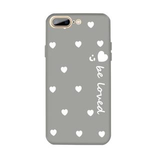 For iPhone 8 Plus / 7 Plus Smiling Face Multiple Love-hearts Pattern Colorful Frosted TPU Phone Protective Case(Gray)
