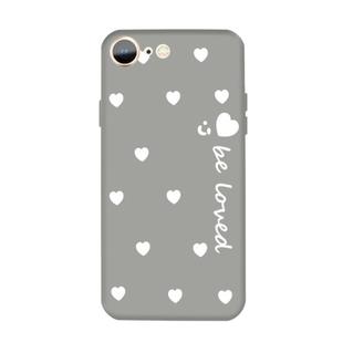 For iPhone SE 2022 / SE 2020 / 8 / 7 Smiling Face Multiple Love-hearts Pattern Colorful Frosted TPU Phone Protective Case(Gray)
