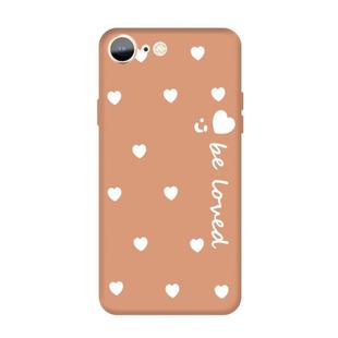 For iPhone SE 2022 / SE 2020 / 8 / 7 Smiling Face Multiple Love-hearts Pattern Colorful Frosted TPU Phone Protective Case(Coral Orange)