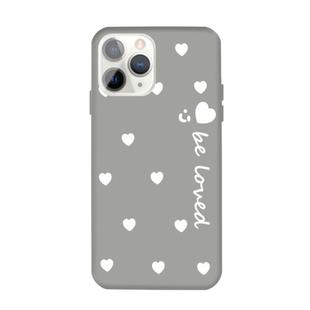 For iPhone 11 Pro Max Smiling Face Multiple Love-hearts Pattern Colorful Frosted TPU Phone Protective Case(Gray)