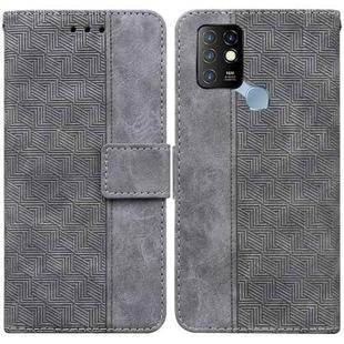 For Infinix Hot 10 X682 Geometric Embossed Leather Phone Case(Grey)