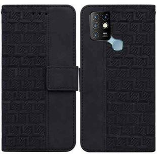 For Infinix Hot 10 X682 Geometric Embossed Leather Phone Case(Black)