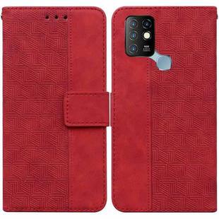 For Infinix Hot 10 X682 Geometric Embossed Leather Phone Case(Red)