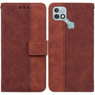 For Infinix Hot 10i / Smart 5 Pro X659B / PR652B / S658E Geometric Embossed Leather Phone Case(Brown)