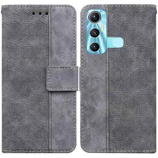 For Infinix Hot 11 X662 Geometric Embossed Leather Phone Case(Grey)