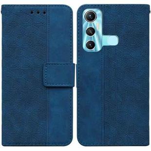 For Infinix Hot 11 X662 Geometric Embossed Leather Phone Case(Blue)