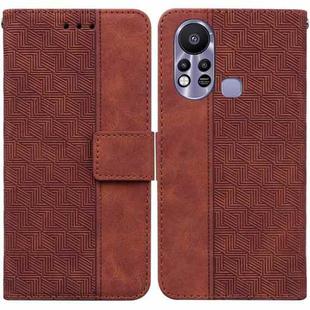 For Infinix Hot 11s X6812 Geometric Embossed Leather Phone Case(Brown)