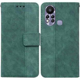 For Infinix Hot 11s X6812 Geometric Embossed Leather Phone Case(Green)