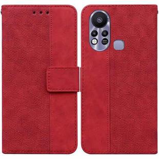 For Infinix Hot 11s X6812 Geometric Embossed Leather Phone Case(Red)