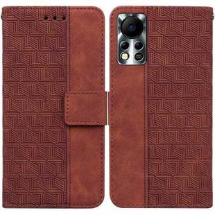For Infinix Hot 11S NFC X6812B Geometric Embossed Leather Phone Case(Brown)