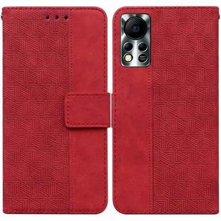 For Infinix Hot 11S NFC X6812B Geometric Embossed Leather Phone Case(Red)