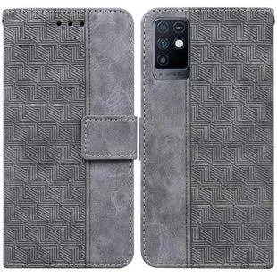 For Infinix Note 10 X693 Geometric Embossed Leather Phone Case(Grey)