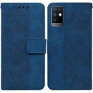 For Infinix Note 10 X693 Geometric Embossed Leather Phone Case(Blue)