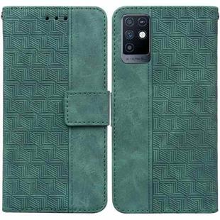 For Infinix Note 10 X693 Geometric Embossed Leather Phone Case(Green)