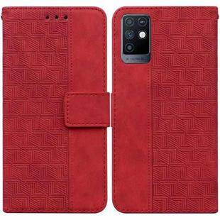 For Infinix Note 10 X693 Geometric Embossed Leather Phone Case(Red)