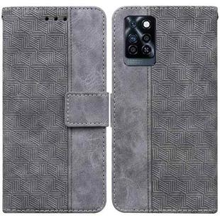 For Infinix Note 10 Pro X695 Geometric Embossed Leather Phone Case(Grey)
