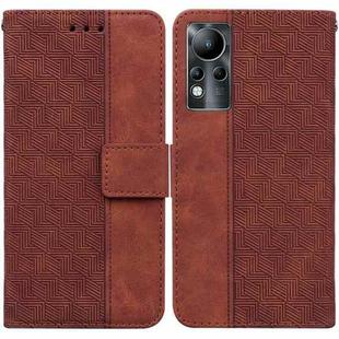 For Infinix Note 11 Geometric Embossed Leather Phone Case(Brown)