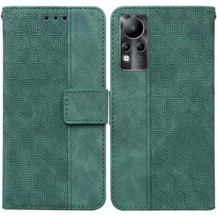 For Infinix Note 11 Geometric Embossed Leather Phone Case(Green)