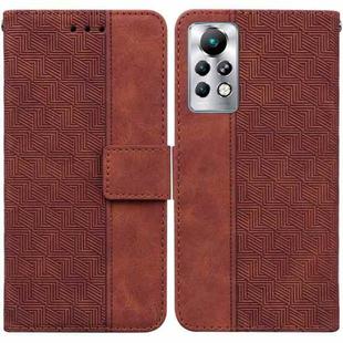For Infinix Note 11 Pro / Note 11s Geometric Embossed Leather Phone Case(Brown)